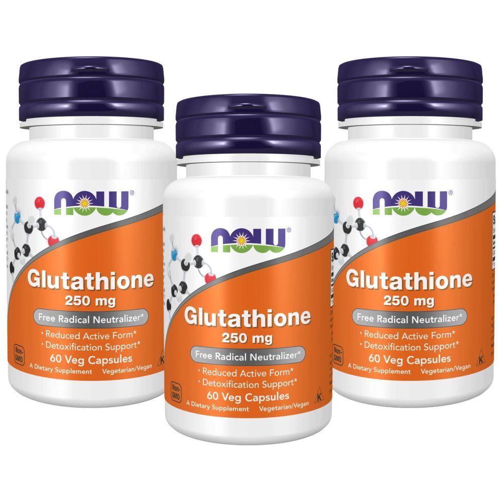 Now Foods Glutathione 500mg 60 Veg Capsules Pack of 3