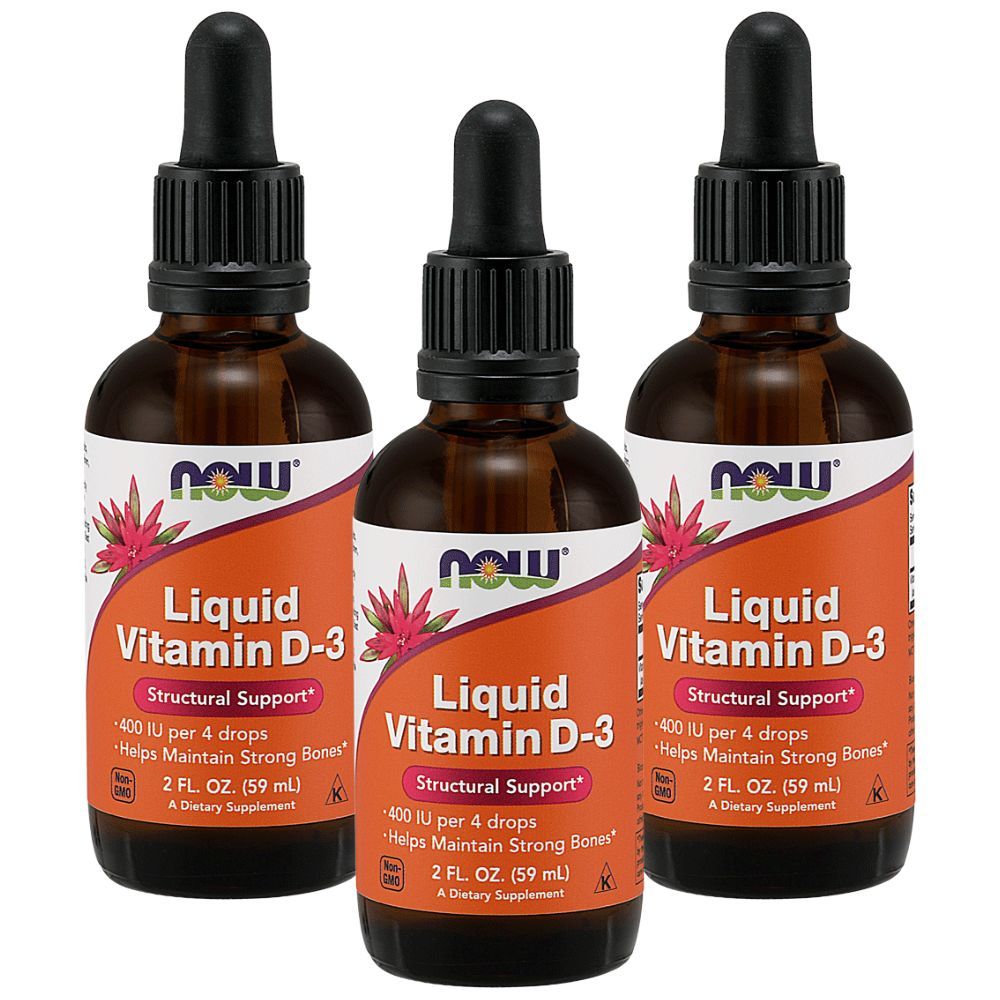 Now Foods Vitamin D3 Liquid, 2 Fl. Oz. Pack of 3