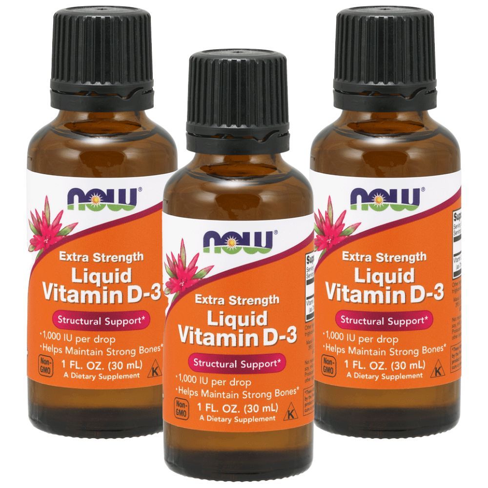 Now Foods Vitamin D3 Liquid Extra Strength 1 Fl. Oz. 3pcs