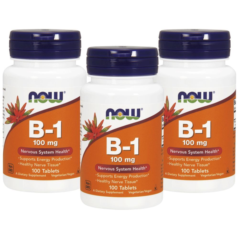 Now Foods Vitamin B-1 100mg 100 Tablets Pack of 3