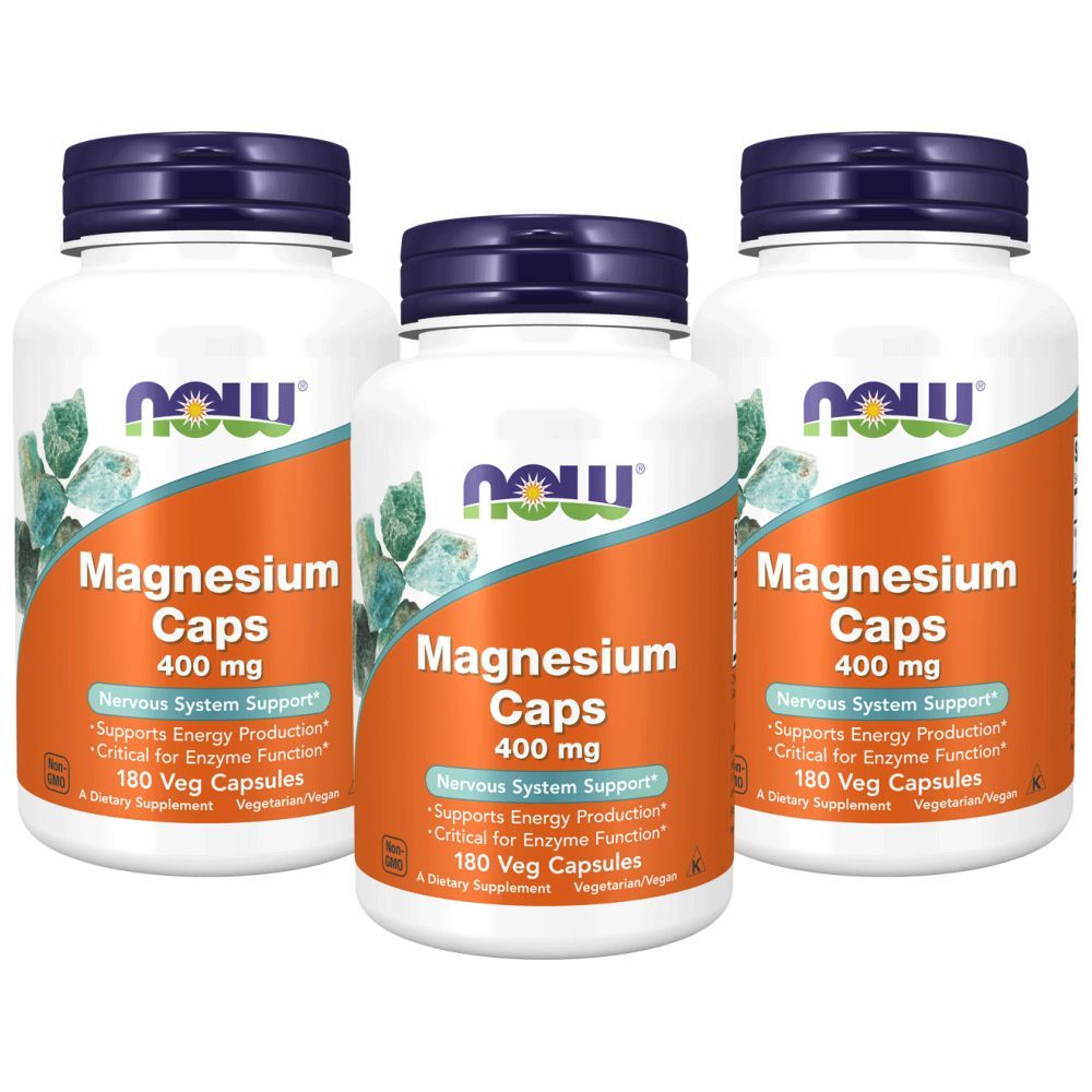 Now Foods Magnesium 400 mg 180 Capsules Pack of 3