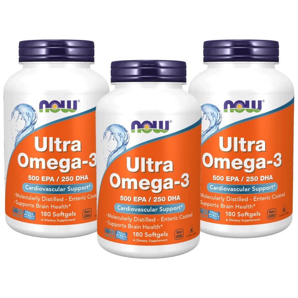 Now Foods Ultra Omega-3 180 Softgels Pack of 3