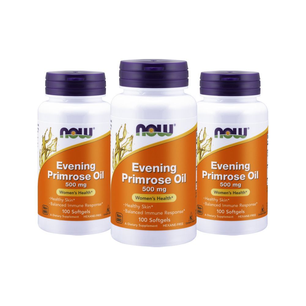 Now Foods Evening Primrose Oil 500mg 100 Softgels Pack of 3