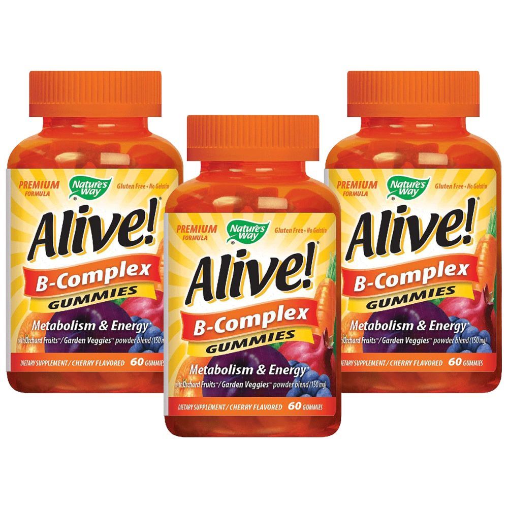 Nature's Way - Alive B-Complex Premium 60 Gummies Pack of 3