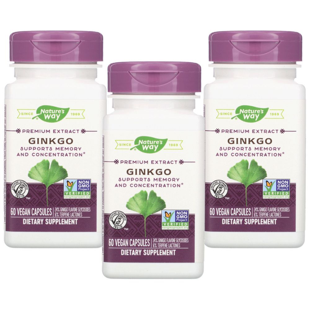 Nature's Way - Ginkgo, 60 Vegan capsules Pack of 3