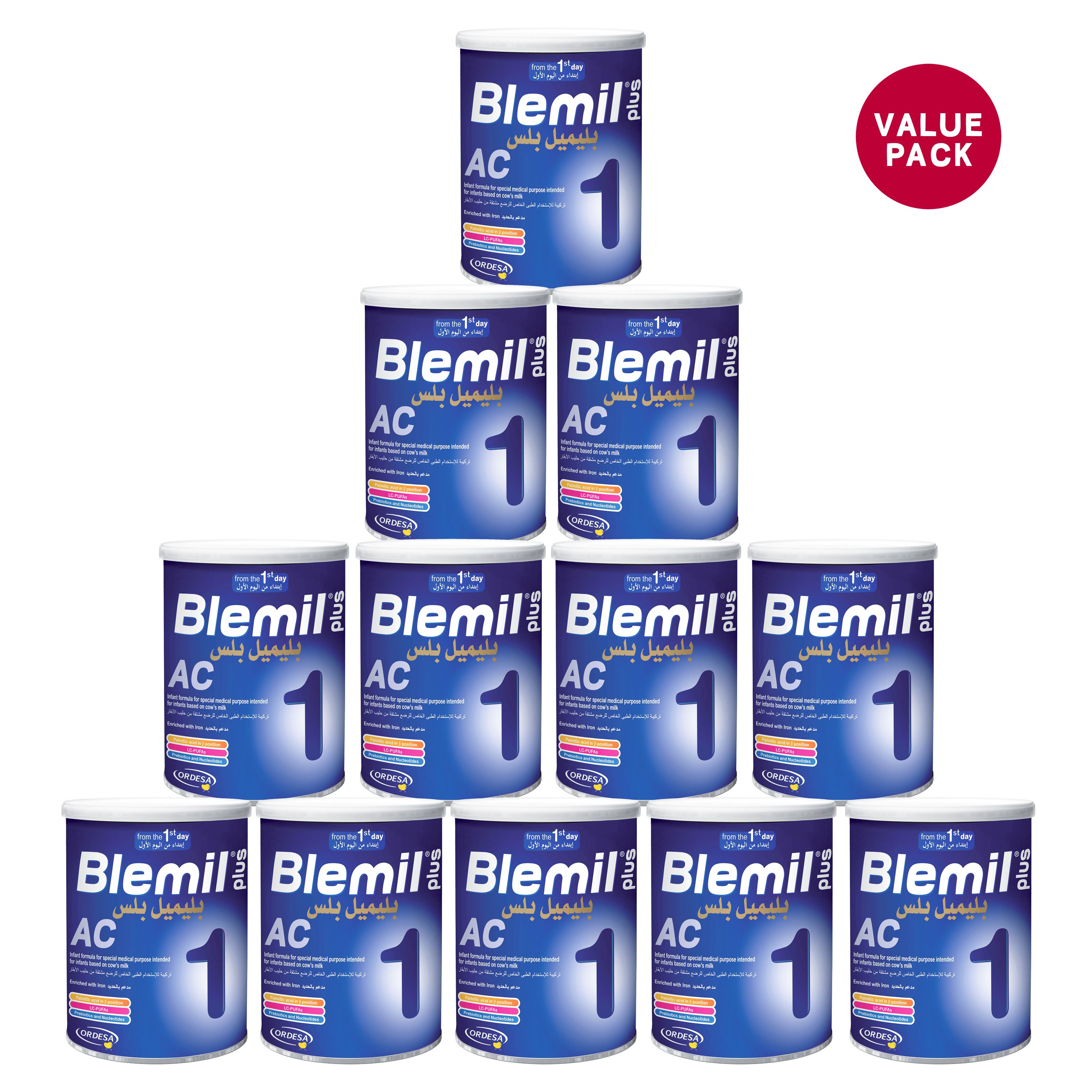 Blemil Plus 1AC Infant Formula - 400g (Pack of 12)