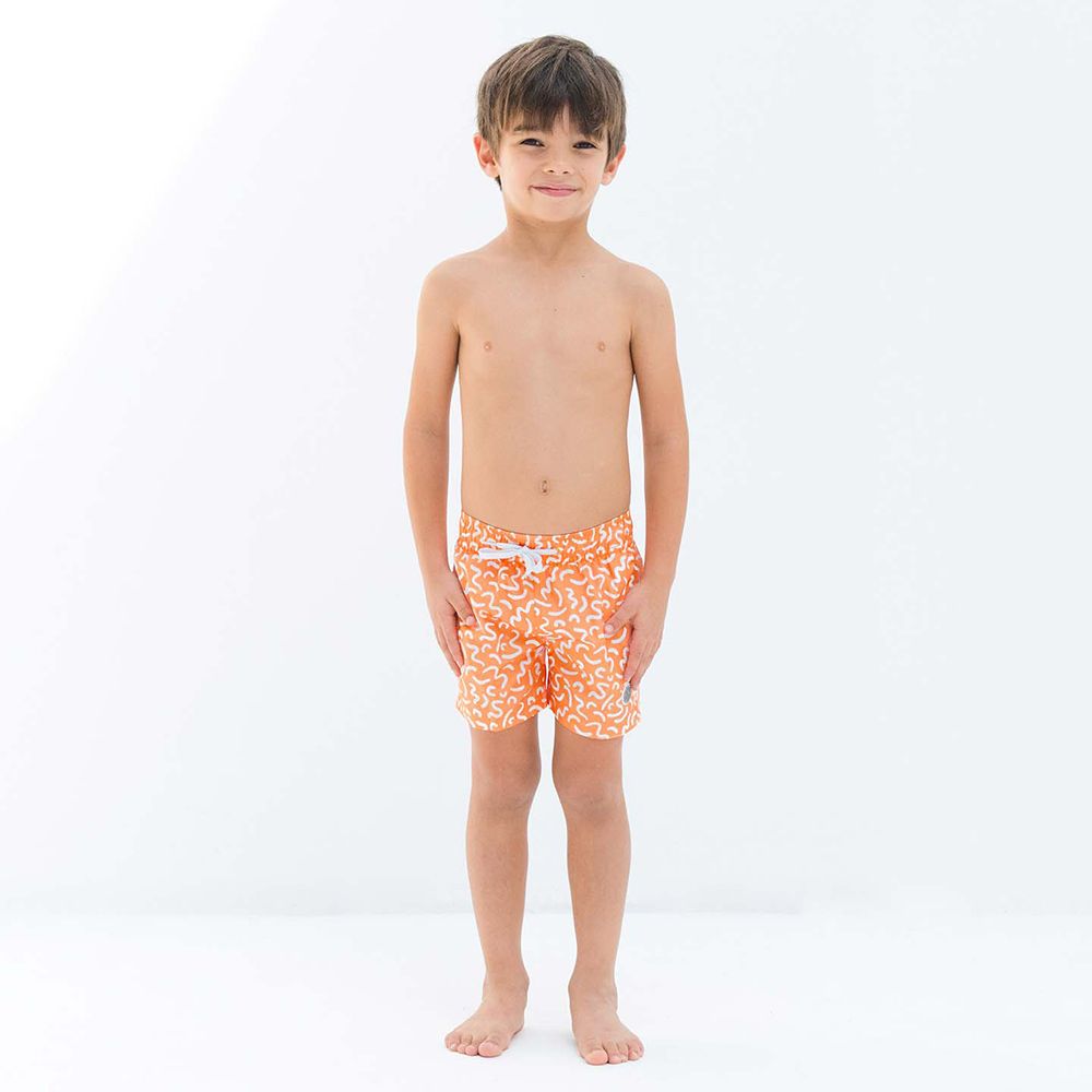 Badawii Beachwear - Boy Swim Short - Sunset Vibes - Orange