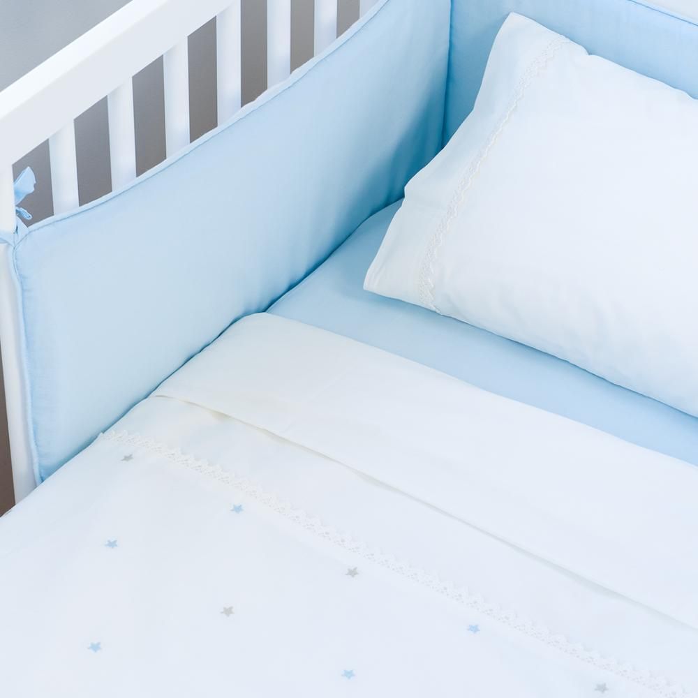 Bumble & Bird - Reversible Duvet Cover & Pillowcase For Cot - Blue (Exclusive)