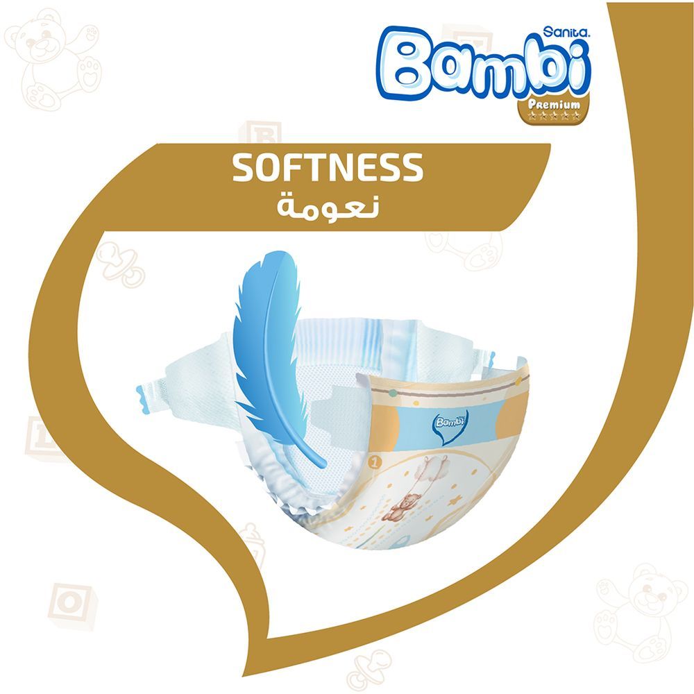 Sanita Bambi Baby Diapers Regular, New Born, 2-4KG,19Count