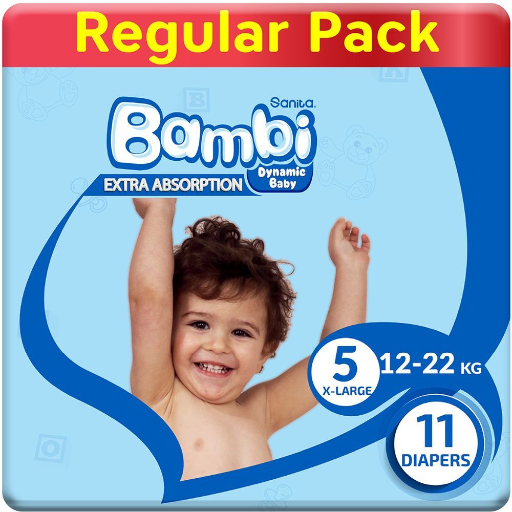 Sanita Bambi Baby Diapers Regular, X-Large, 13-25KG,11Count