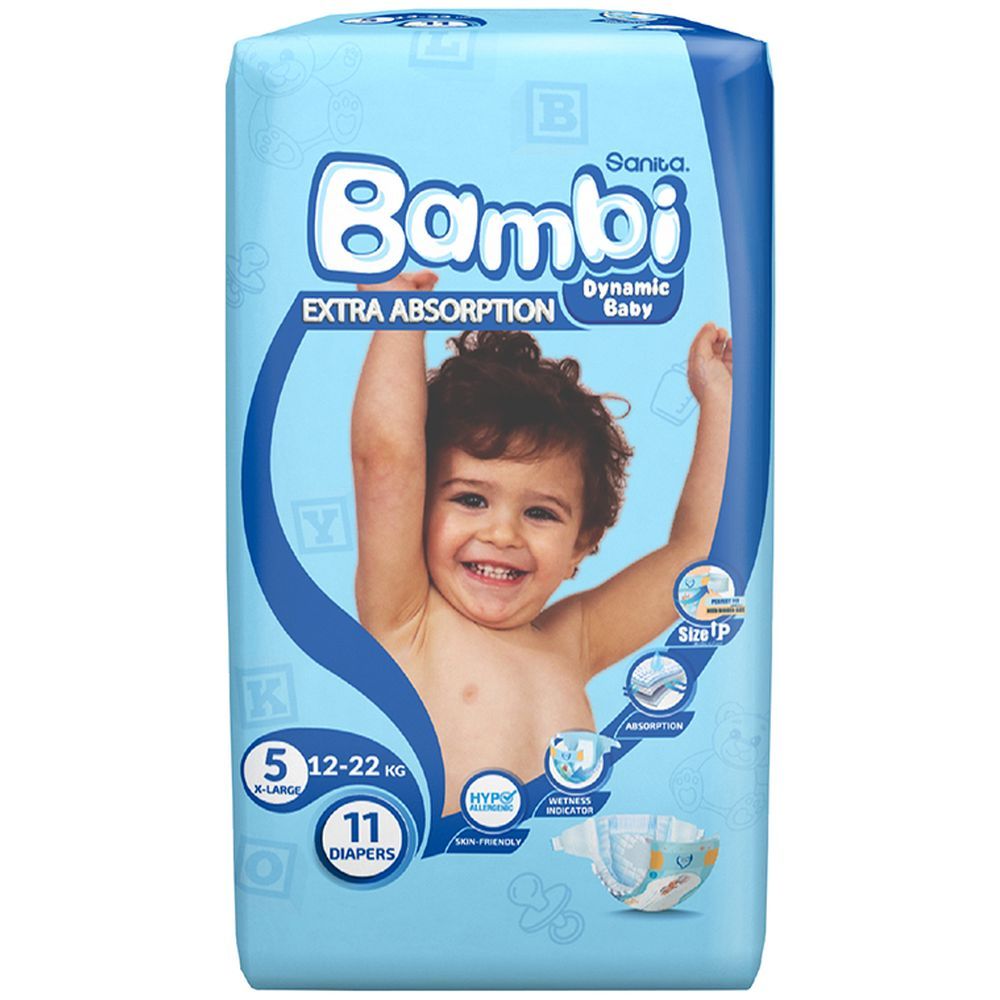 Sanita Bambi Baby Diapers Regular, X-Large, 13-25KG,11Count