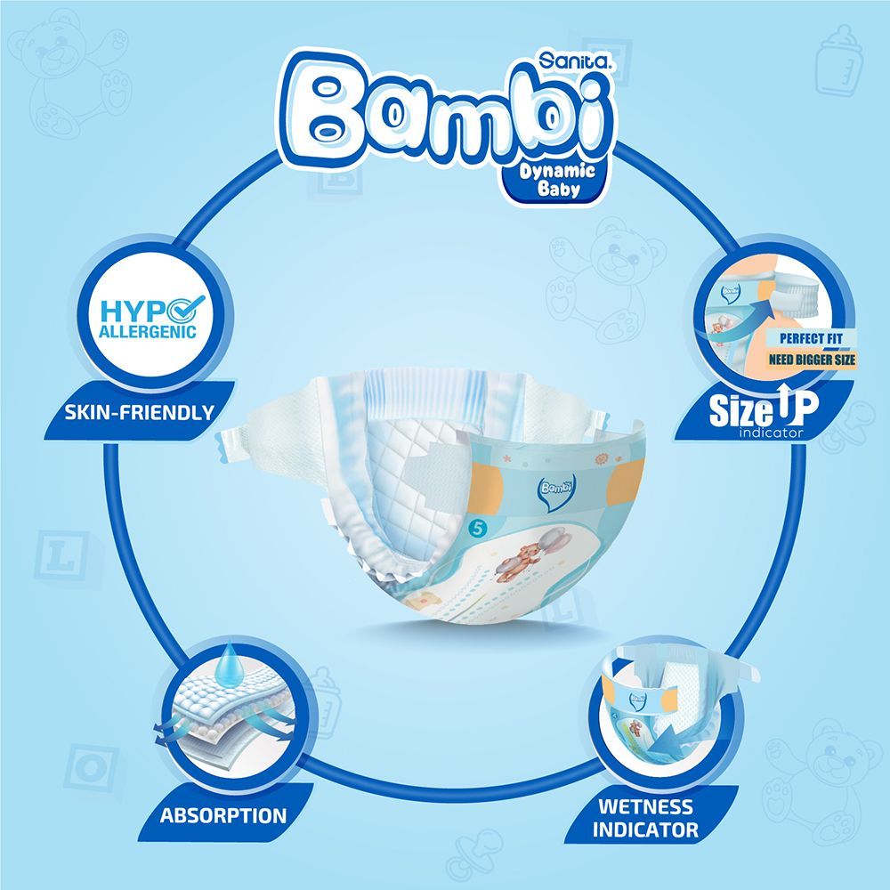 Sanita Bambi Baby Diapers Regular, X-Large, 13-25KG,11Count