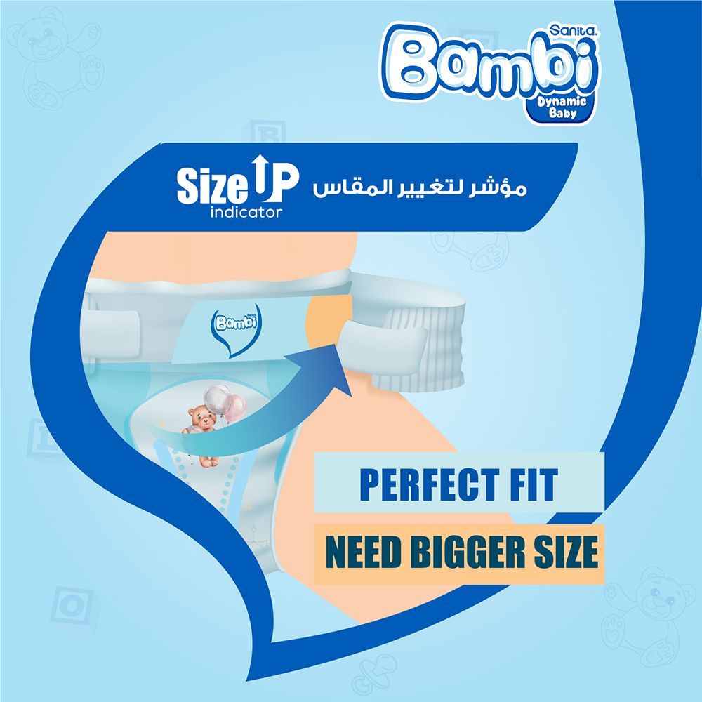 Sanita Bambi Baby Diapers Giant,Large+,10-18KG,46Count