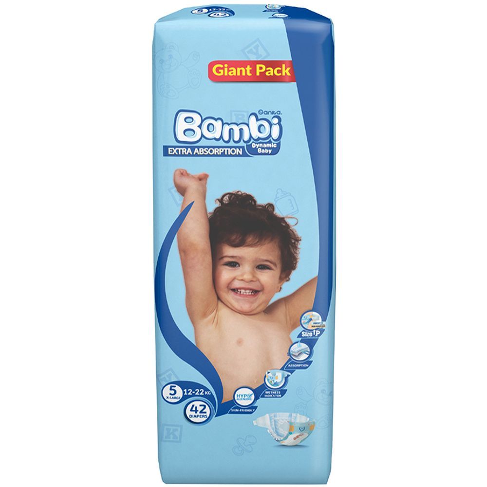 Sanita Bambi Baby Diapers Giant,X-Large,13-25KG,42Count