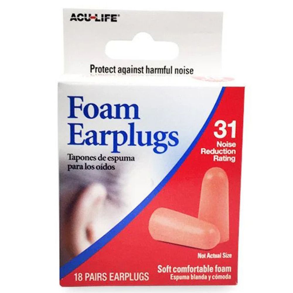 Acu Life - Foam Ear Plugs 18 Pair - Assorted Color