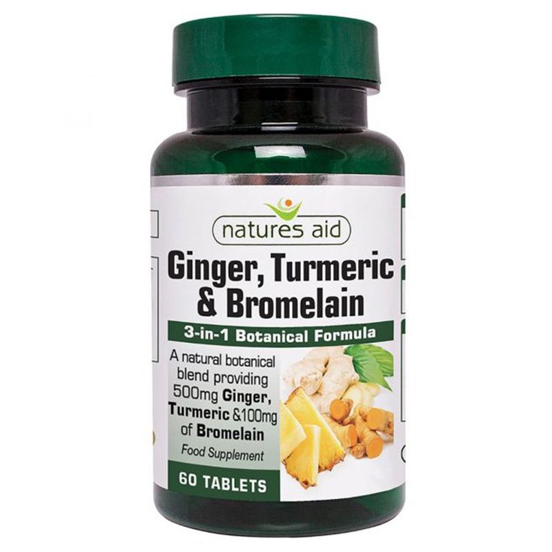 Natures Aid - Ginger, Turmeric & Bromelain - 60 tablets