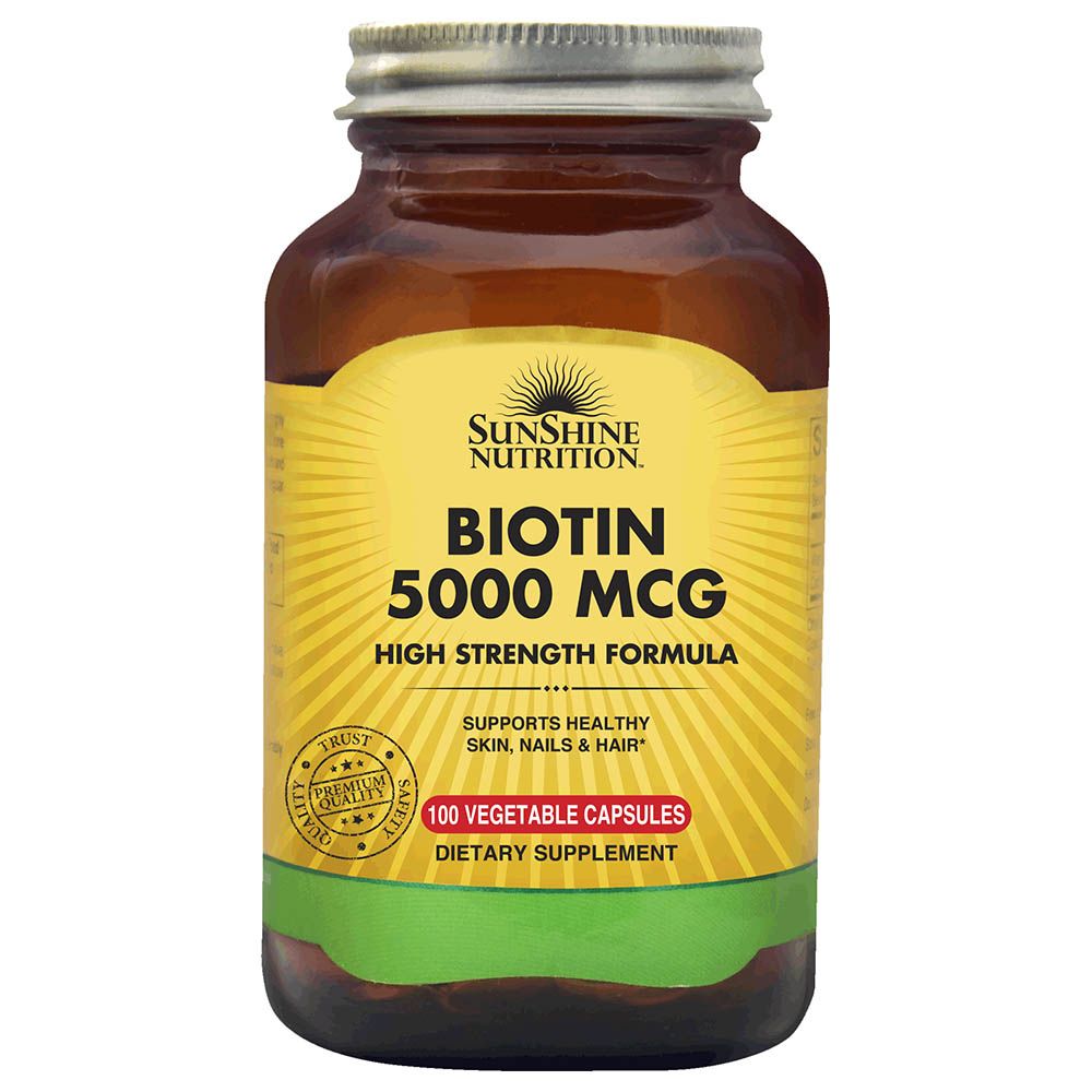 Sunshine Nutrition Biotin 5000 Mcg High Strngth Form 100