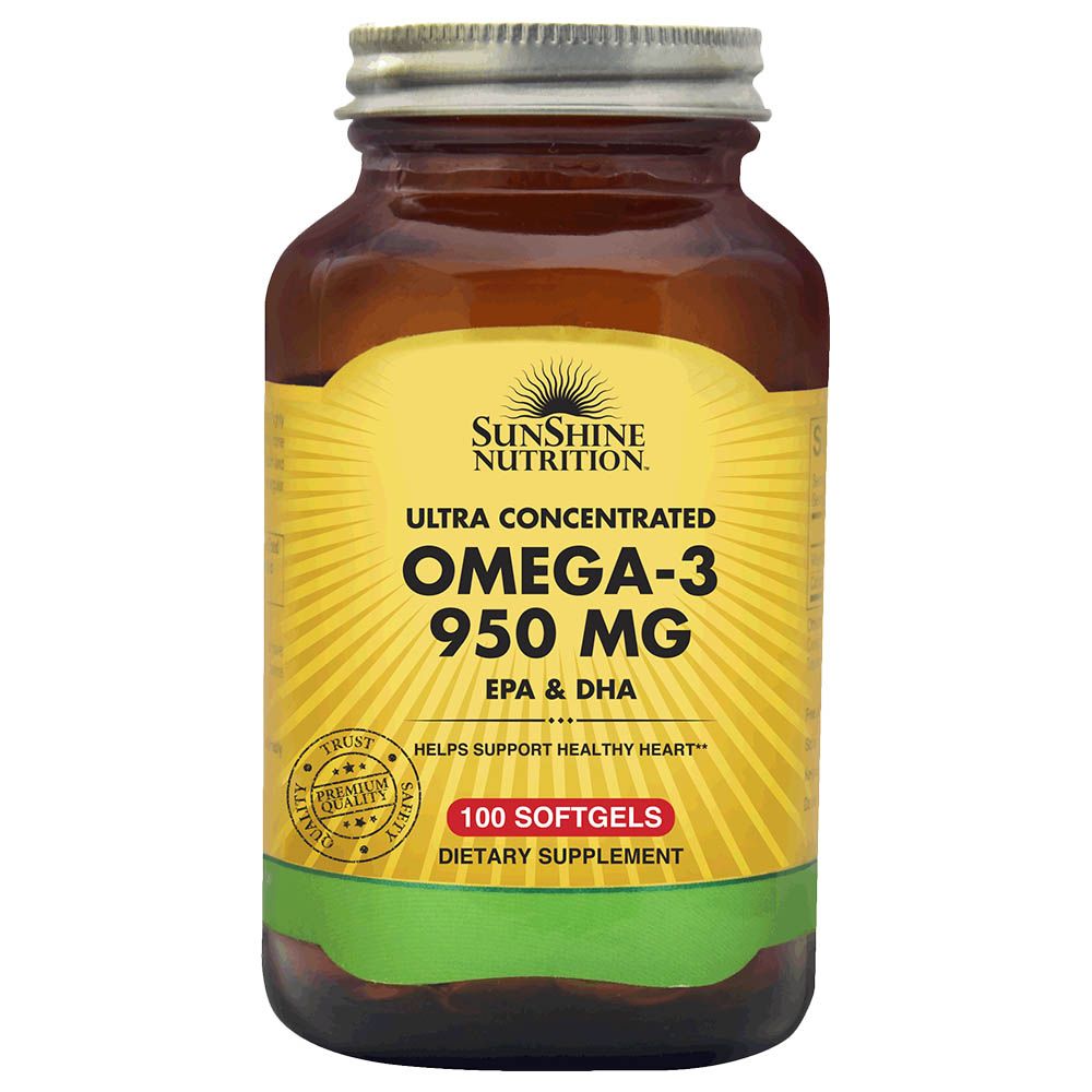 Sunshine Nutrition Ultra Conc Omega-3 950 Mg Epa&Dha 100