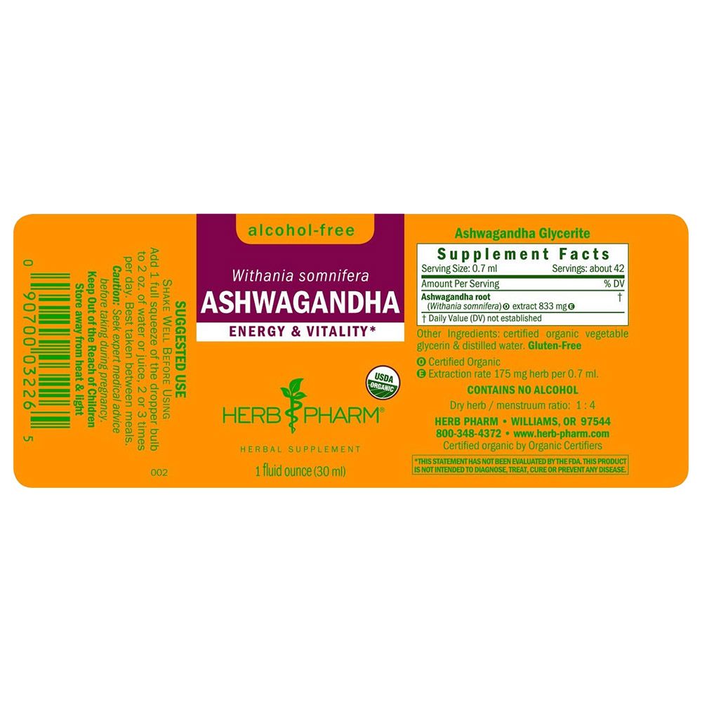 Herb Pharm - Ashwagandha Energy & Vitality - 30ml