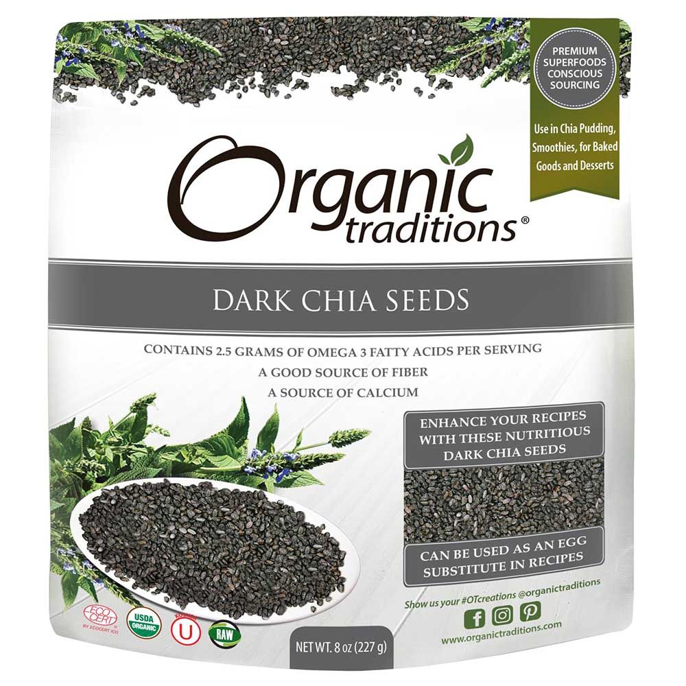 Organic Traditions Dark Chia Seeds 227g