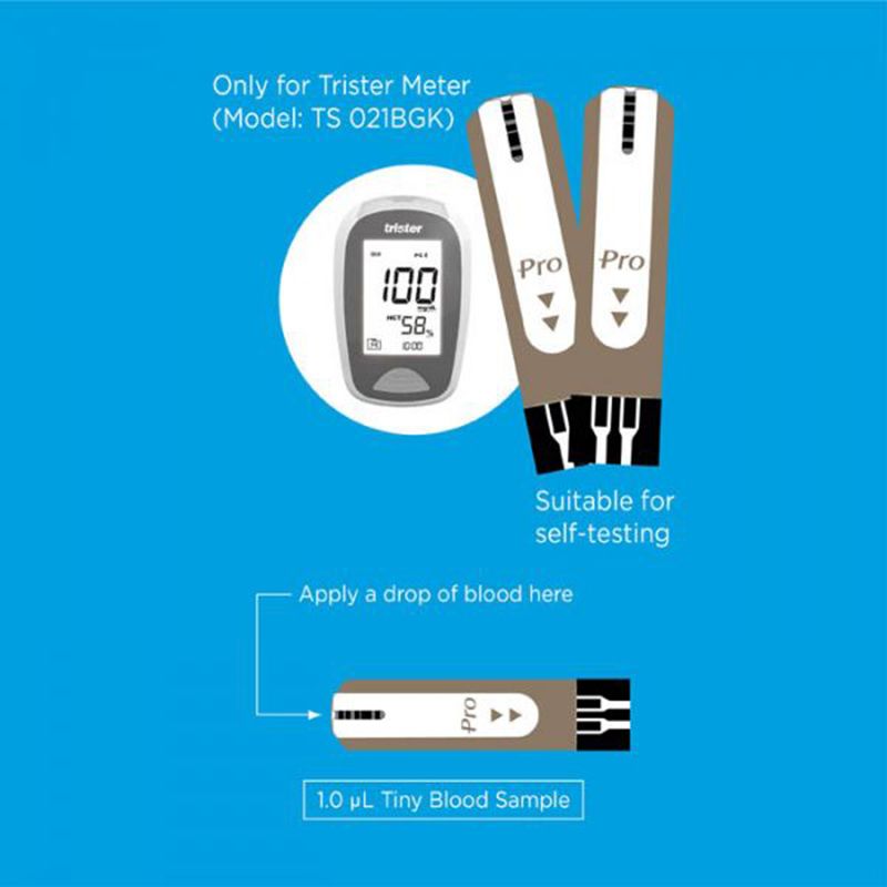 Trister - 2-In-1 Blood Glucose Test Strips 50's