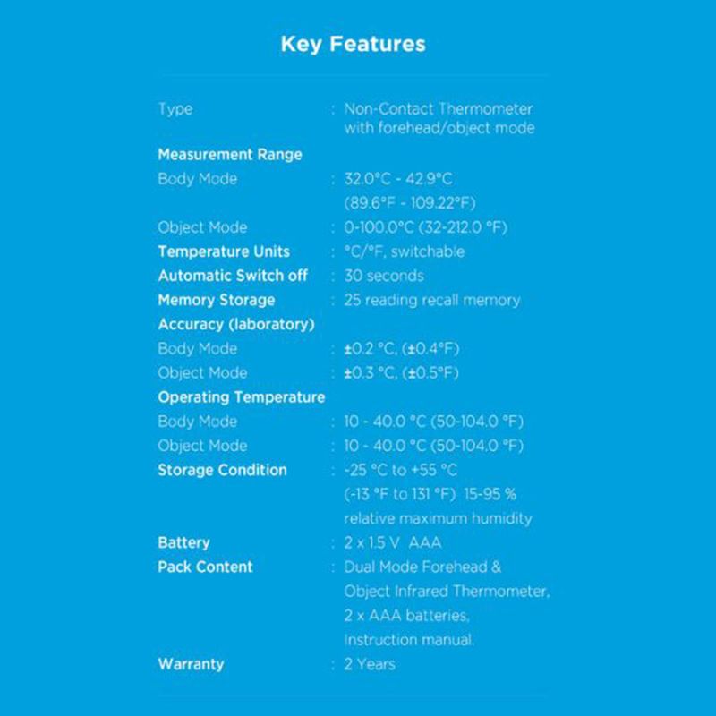 Trister - Dual Mode Forehead & Infrared Thermometer