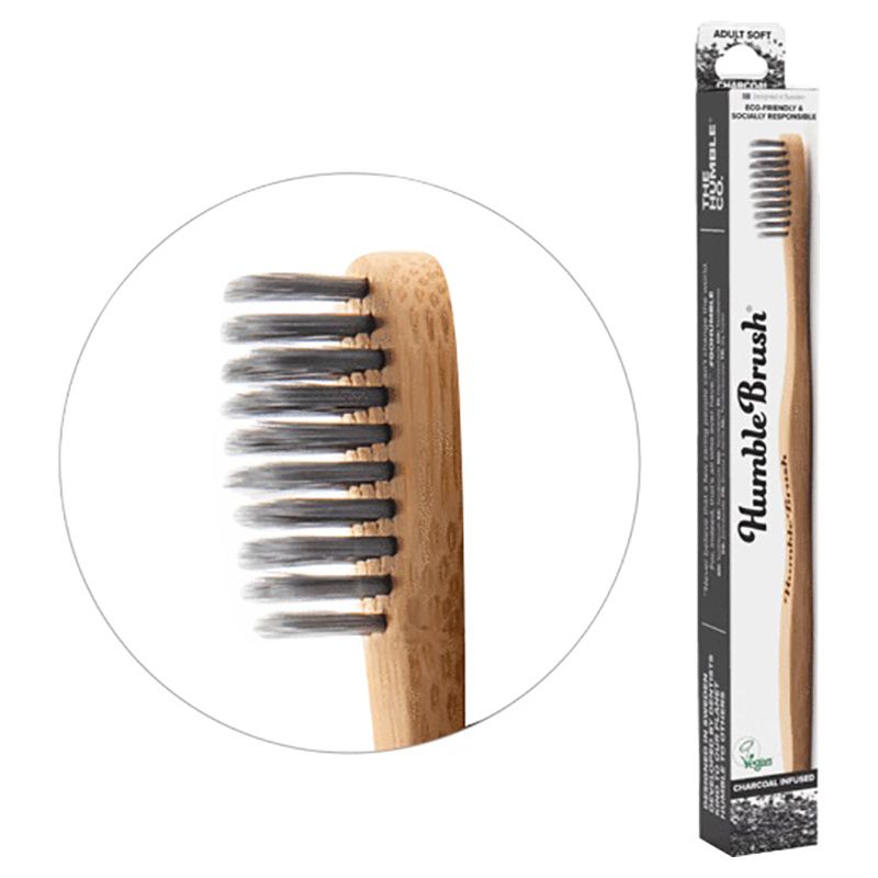 The Humble Co - Soft Bristles Brush Adult - Charcoal