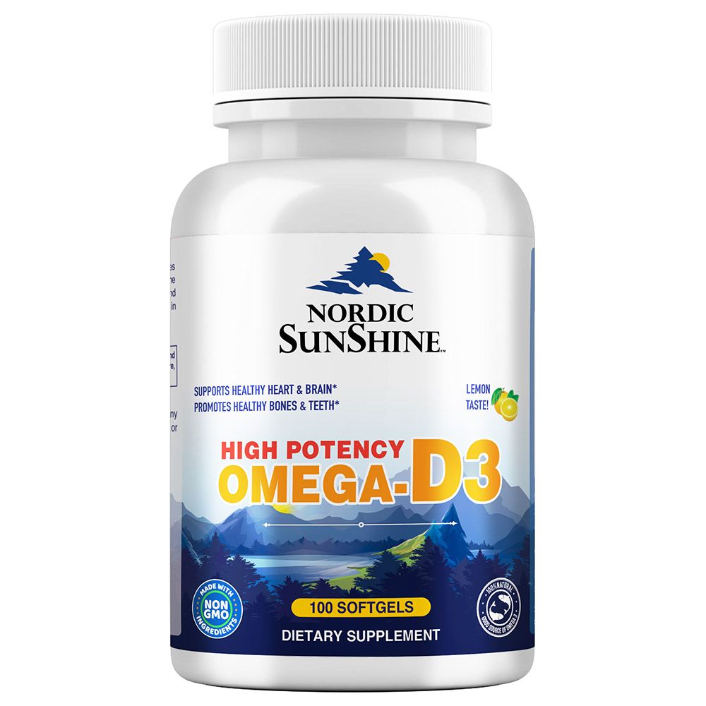 Nordic Sunshine - High Potency Omega D3 100 Softgels