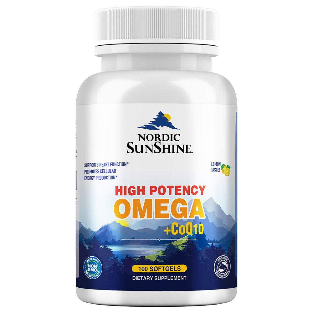 Nordic Sunshine - High Potency Omega Plus COQ10 100 Softgels