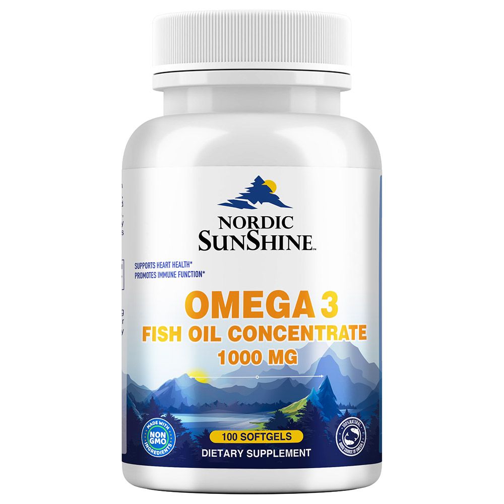 Nordic Sunshine - Omega 3 Fish Oil Concentrate 100 Softgels