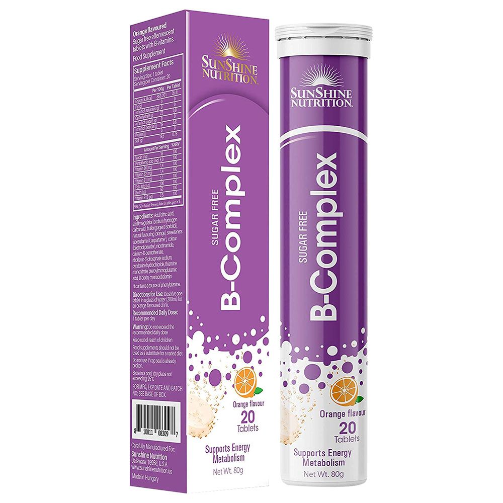 Sunshine Nutrition - B Complex Sugar Free Effervescent 20's