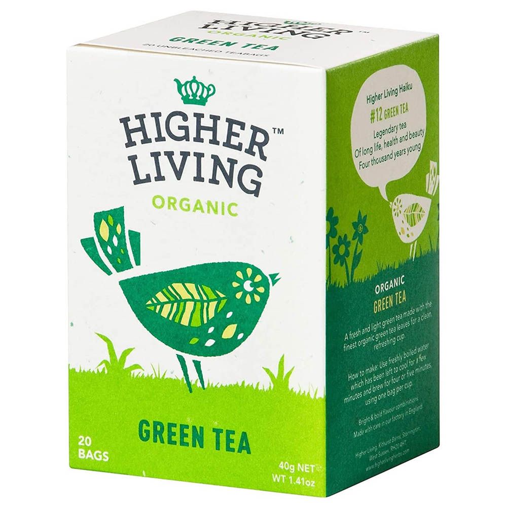 Higher Living - Green Tea Tea Bags - 20 Bags