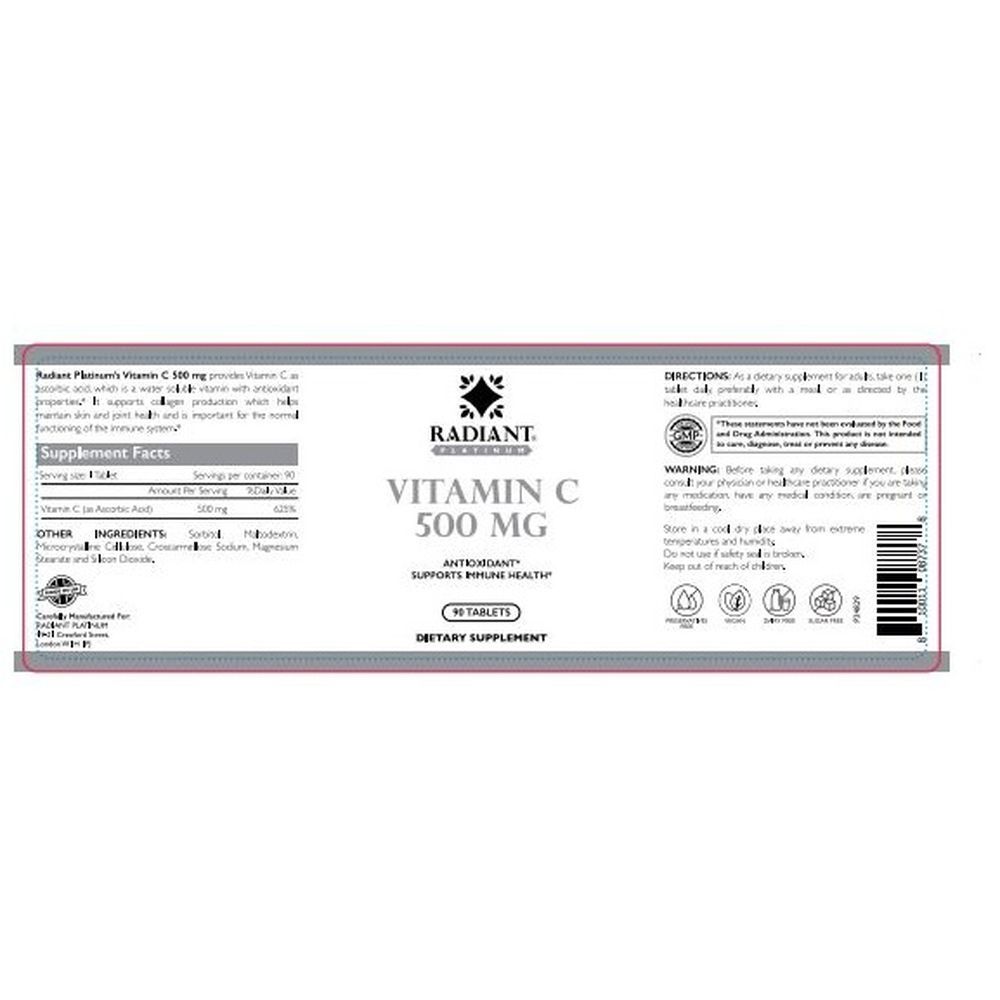 Radiant Platinum - Vitamin C 500Mg 90 Tablets