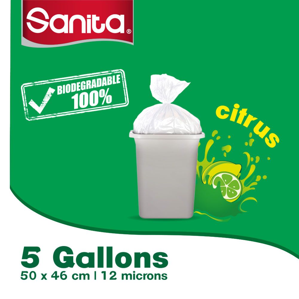 Sanita - Trash Bags Scented Biodegradable 5 Gallons 30 Bags