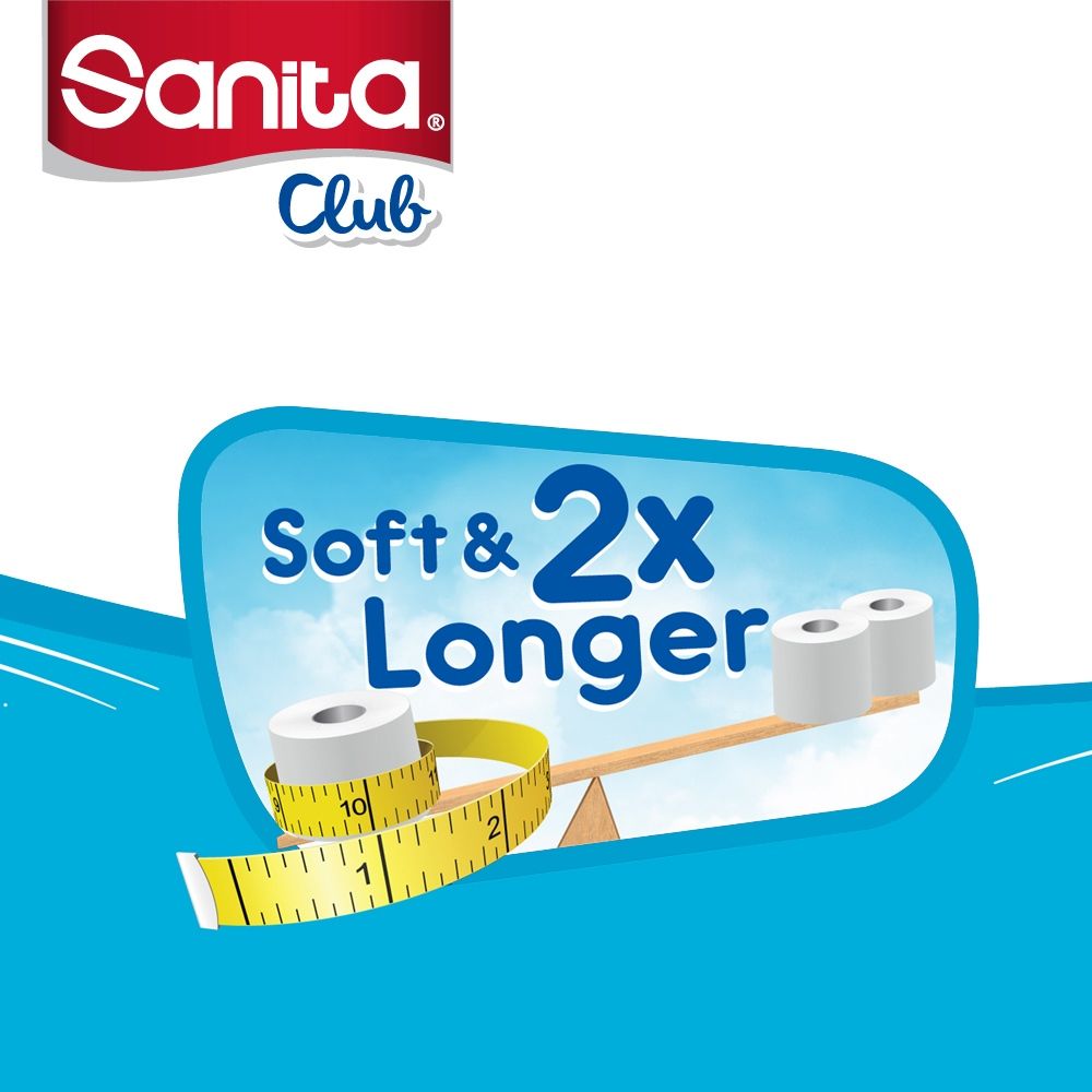 Sanita Club Toilet Tissue Plain Pack Of 10 Rolls 2 Ply