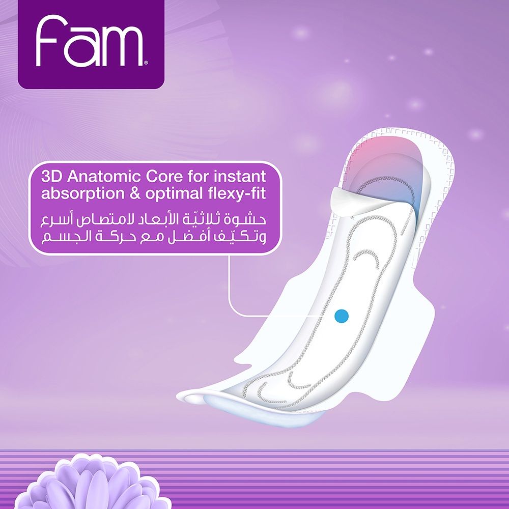 Fam Maxi Thick Folded With Wings Normal Sanitary Pads 10pcs