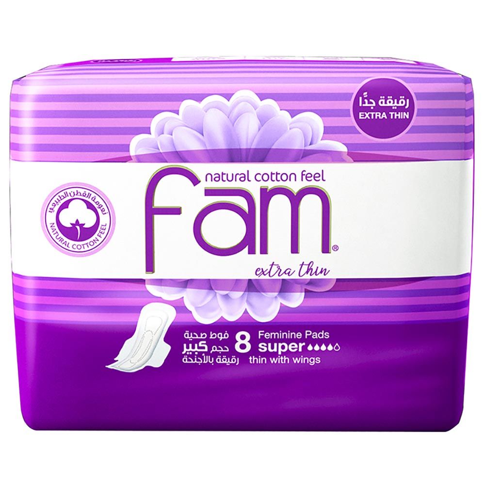 Fam - Sanitary Pads Extra Thin Super - 8 Pads