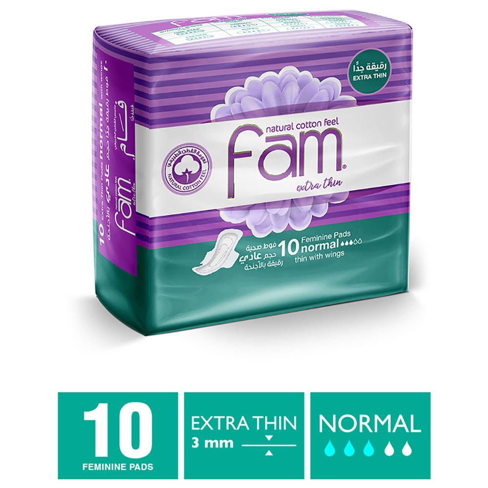 Fam - Sanitary Pads Extra Thin Normal - 10 Pads