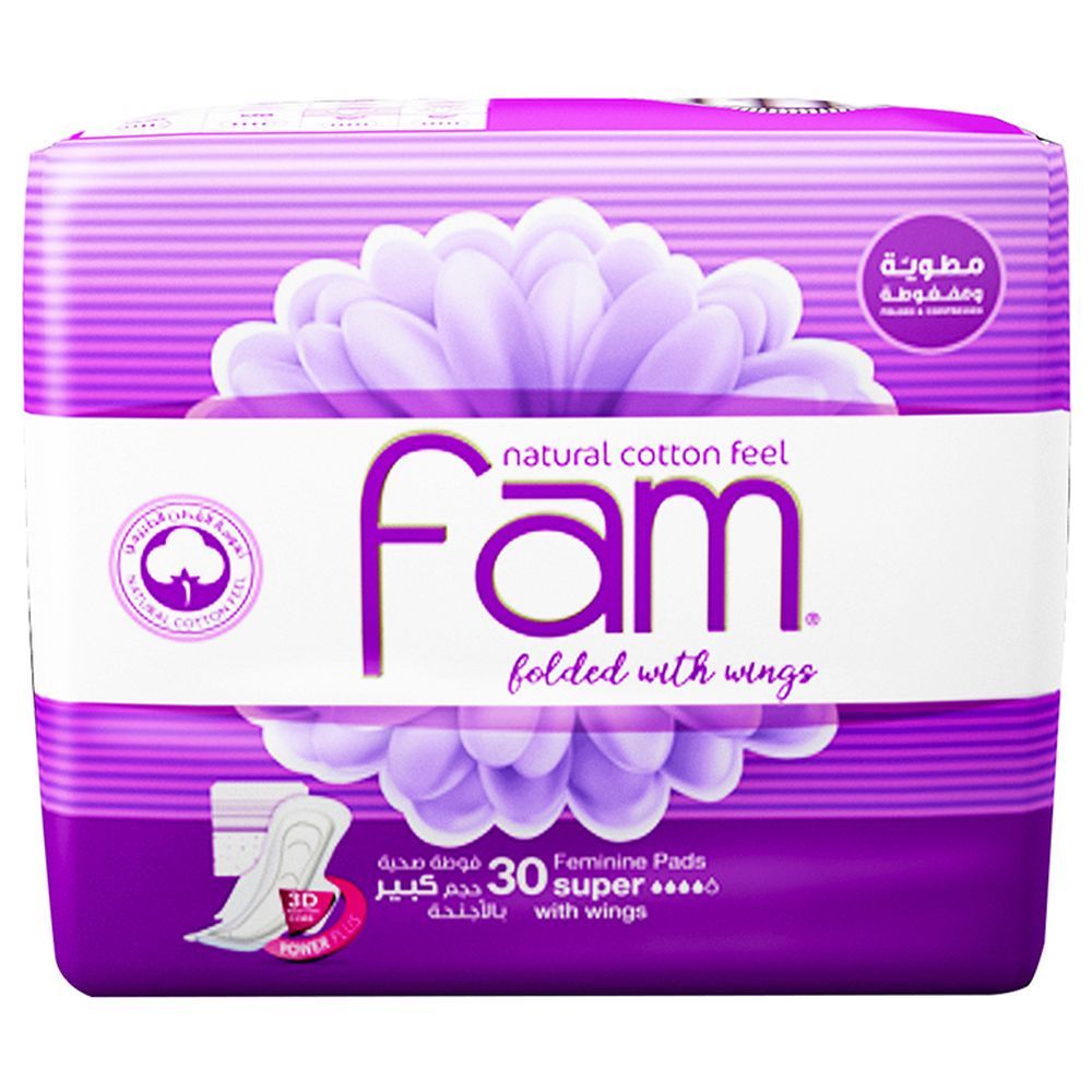 Fam - Maxi Thick Folded w/ Wings Super Sanitary Pads 30 Pads