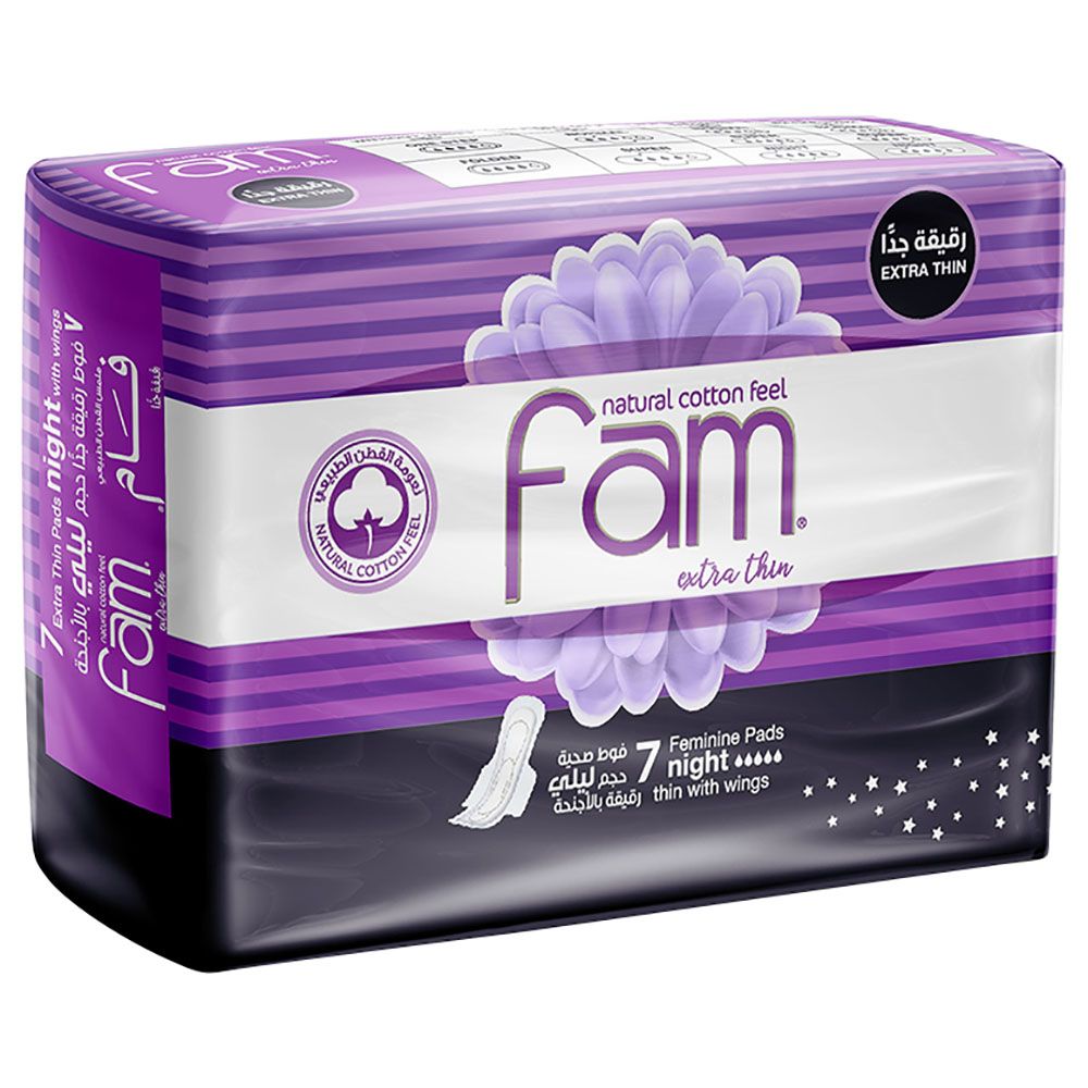 Fam - Sanitary Pads Extra Thin Night - 7 Pads