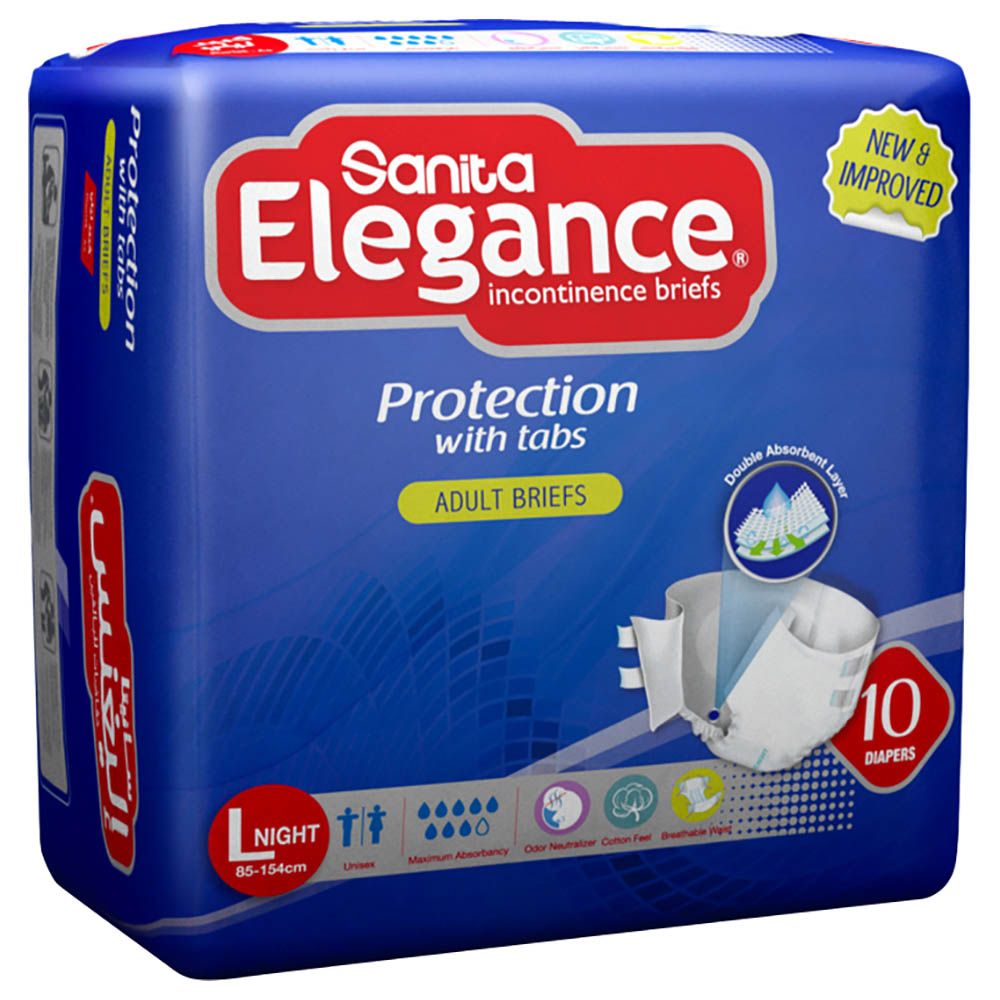 Sanita Elegance Adult Diapers Large Night 85-154cm 10pcs