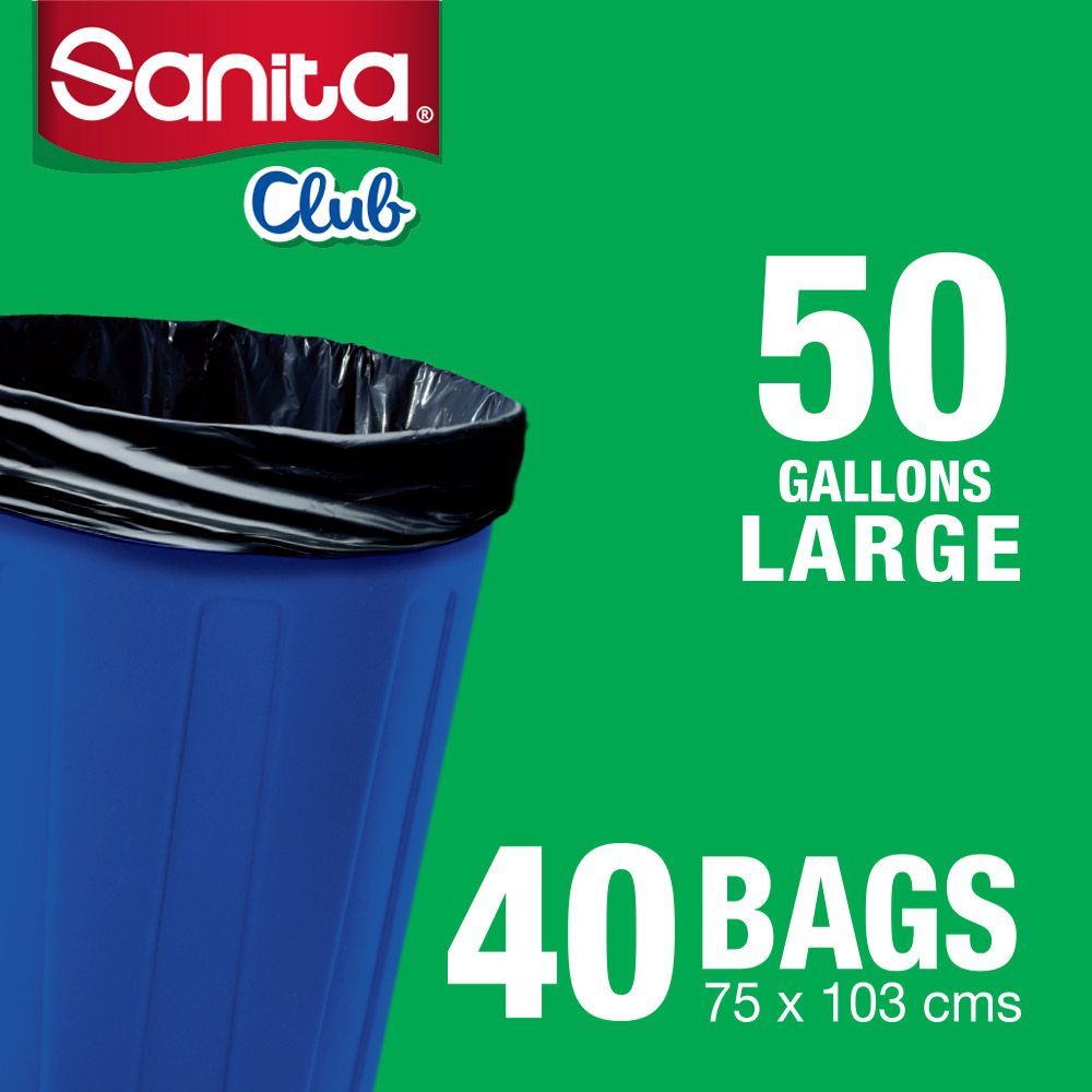 Sanita - Garbage Bags Biodegradable - 50 Gallons - 20 Bags X5