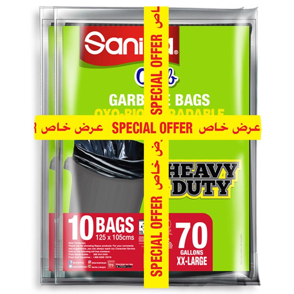 Sanita - Garbage Bags Biodegradable - 70 Gallons - 10 Bags X5