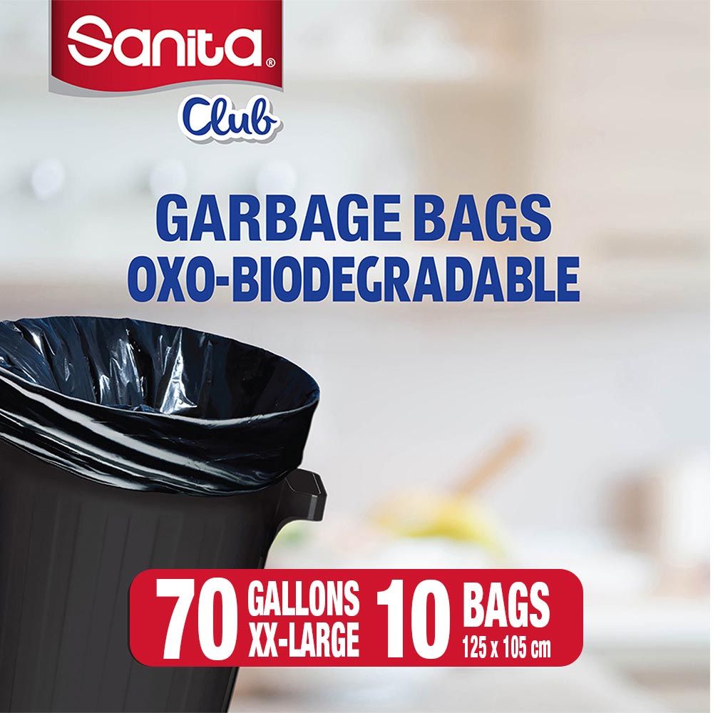 Sanita - Garbage Bags Biodegradable - 70 Gallons - 10 Bags X5