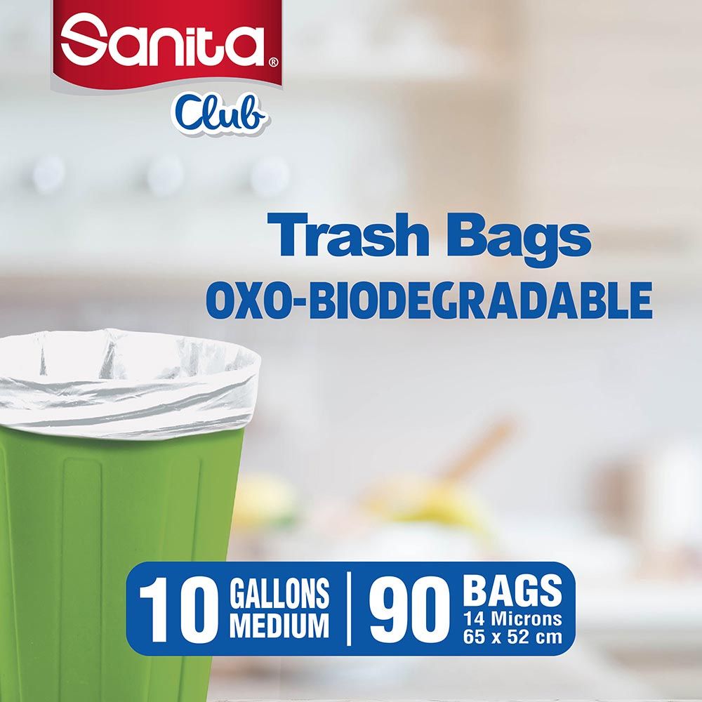 Sanita - Trash Bags Biodegradable - 10 Gallons - 90 Bags