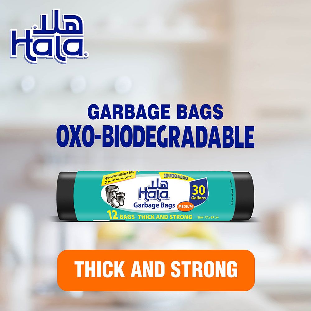 Hala - Garbage Bags Biodegradable - 30 Gallons - 12 Bags