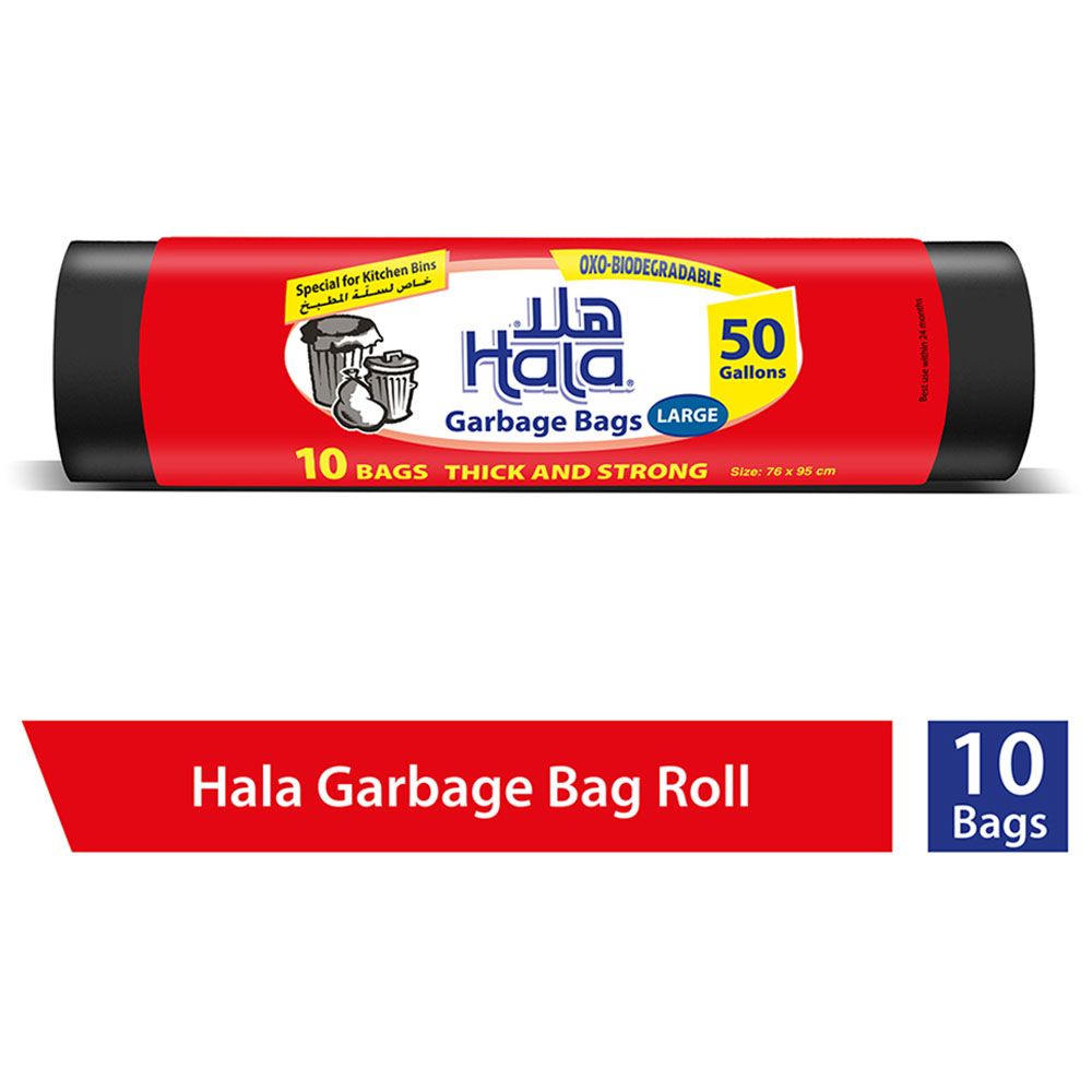 Hala - Garbage Bags Biodegradable - 50 Gallons - 10 Bags