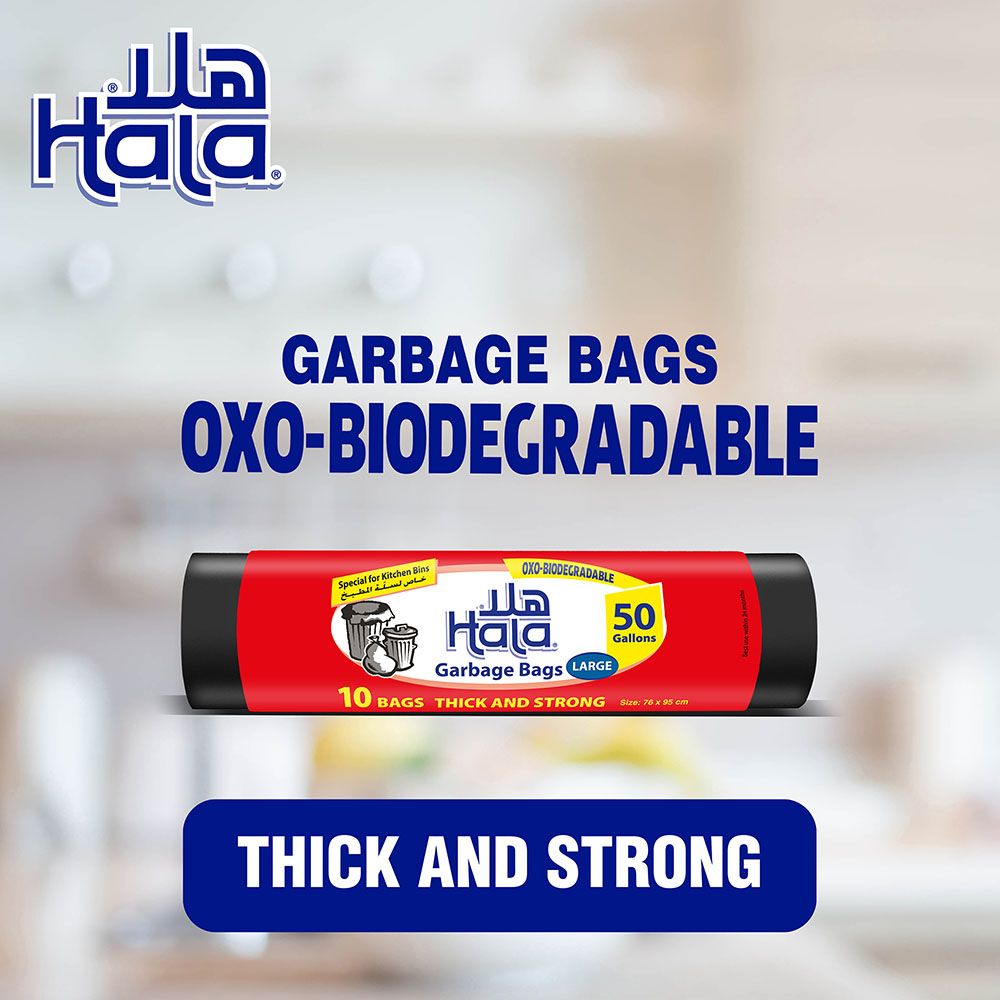 Hala - Garbage Bags Biodegradable - 50 Gallons - 10 Bags