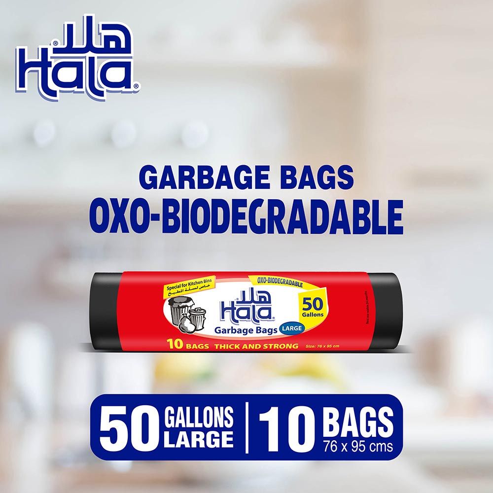 Hala - Garbage Bags Biodegradable - 50 Gallons - 10 Bags