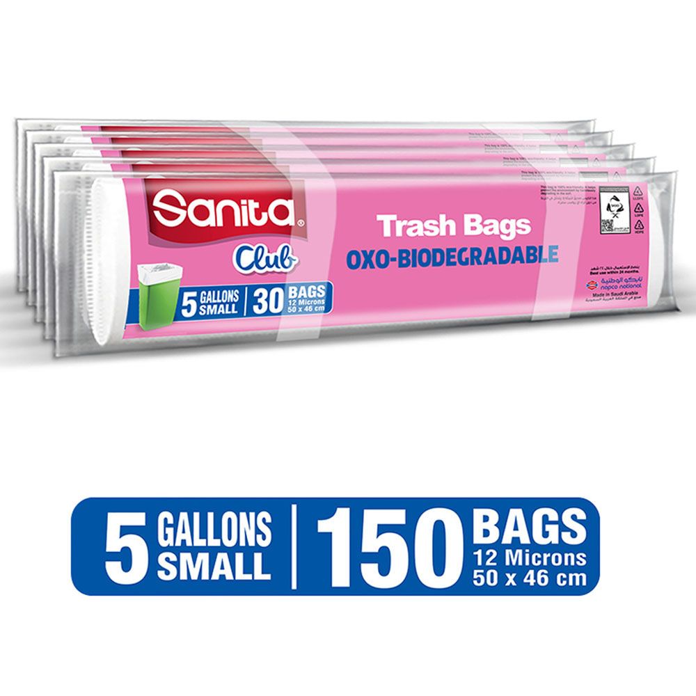 Sanita - Trash Bags Biodegradable - 5 Gallons - 150 Bags